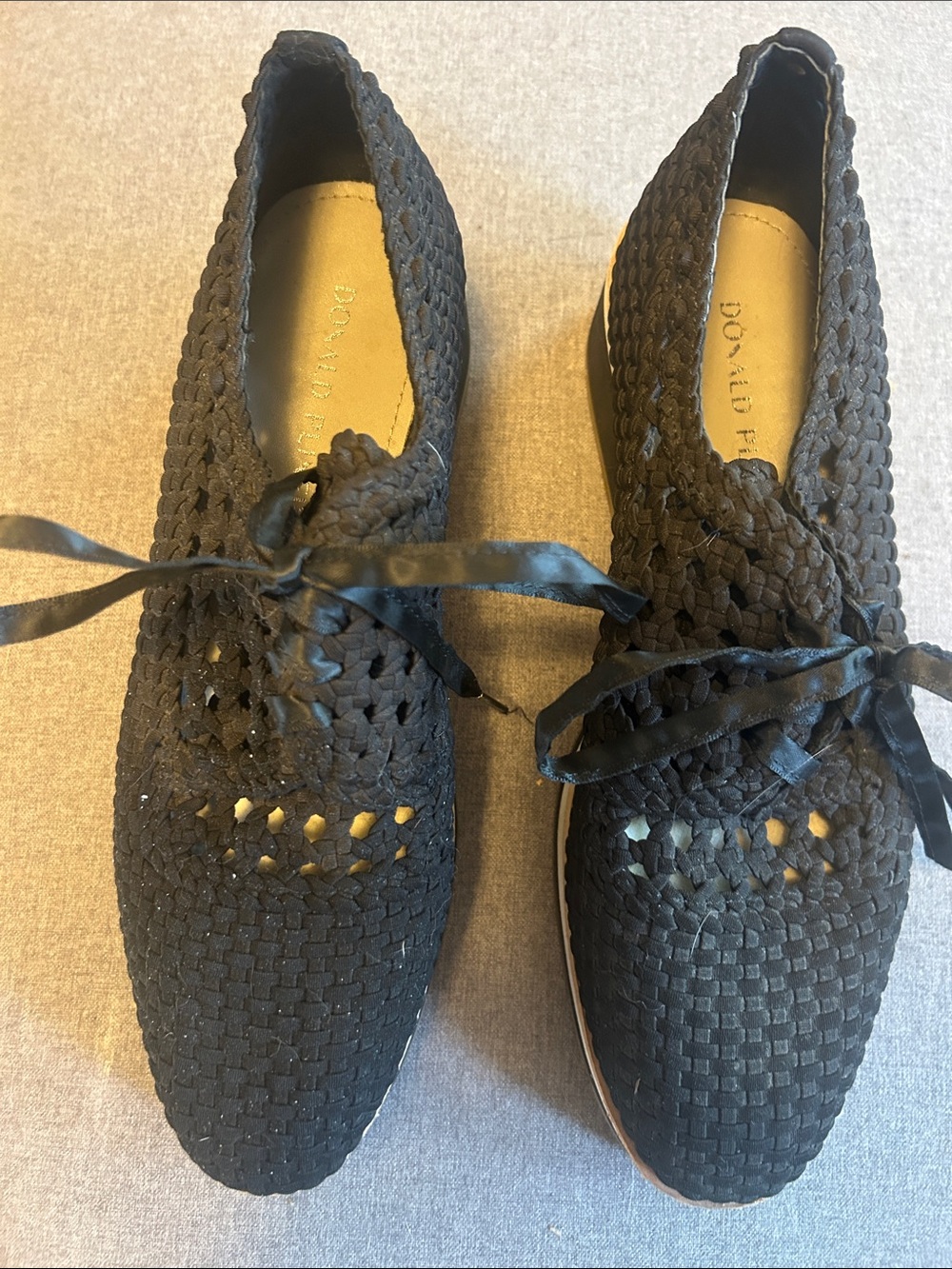 Donald Pliner Women's Black Woven Lace-Up shoes